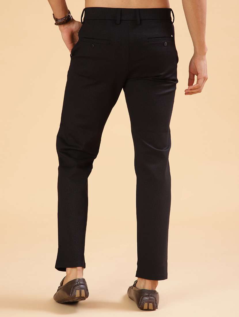 black cotton chinos casual men solid mid rise casual chinos - 21947152 - Standard Image - 3