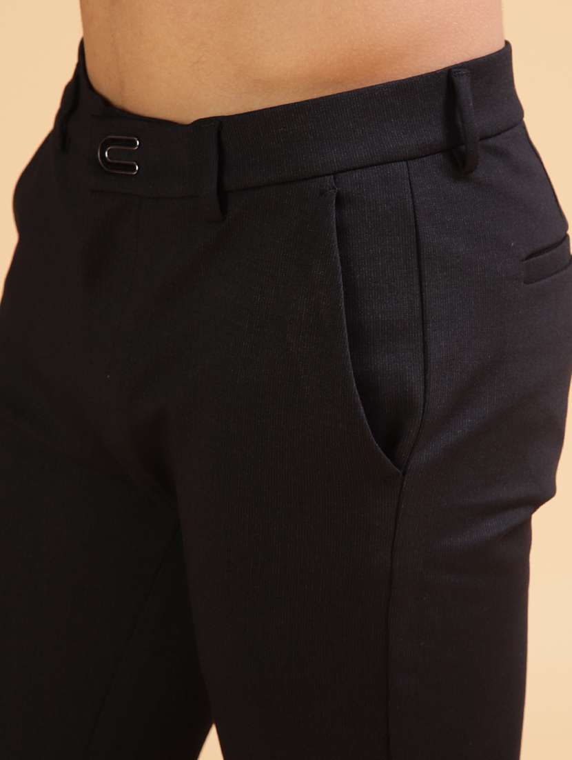 black cotton chinos casual men solid mid rise casual chinos - 21947152 - Standard Image - 5