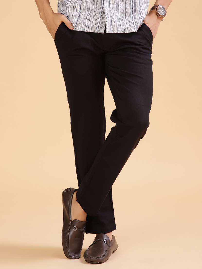 men solid mid rise casual chinos - 21947154 - Zoom Image - 0