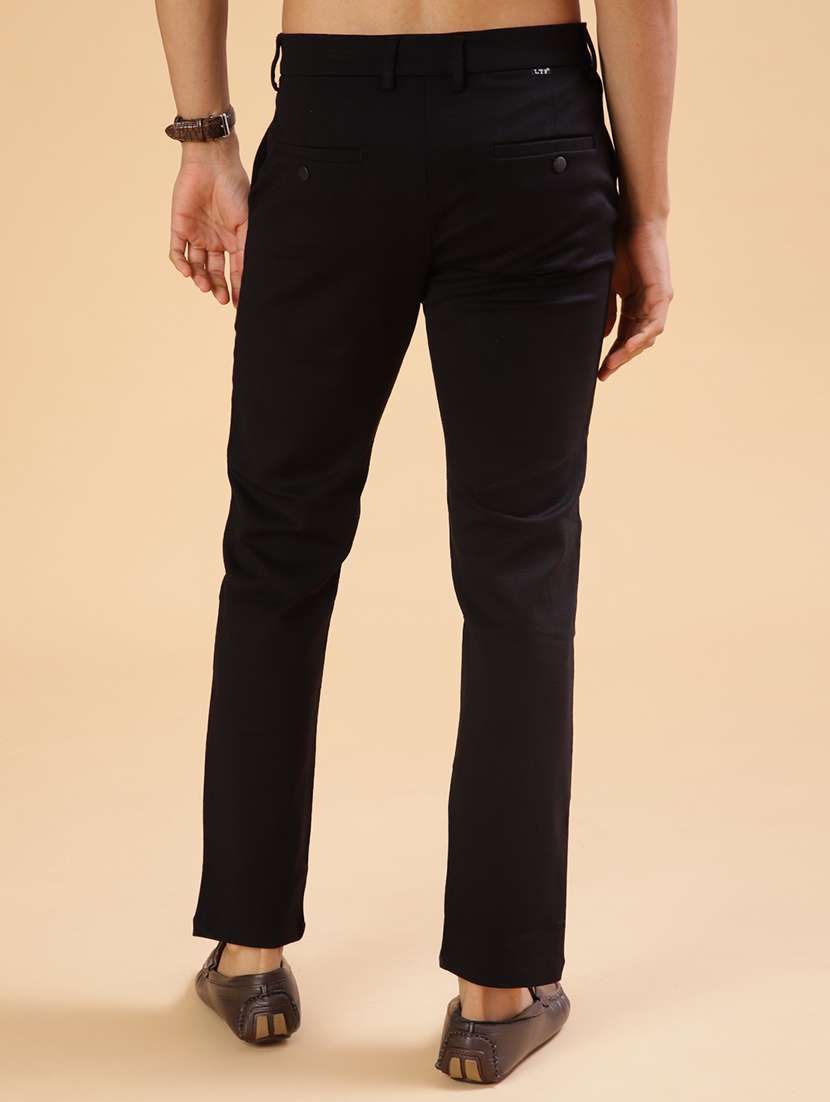 men solid mid rise casual chinos - 21947154 - Standard Image - 3