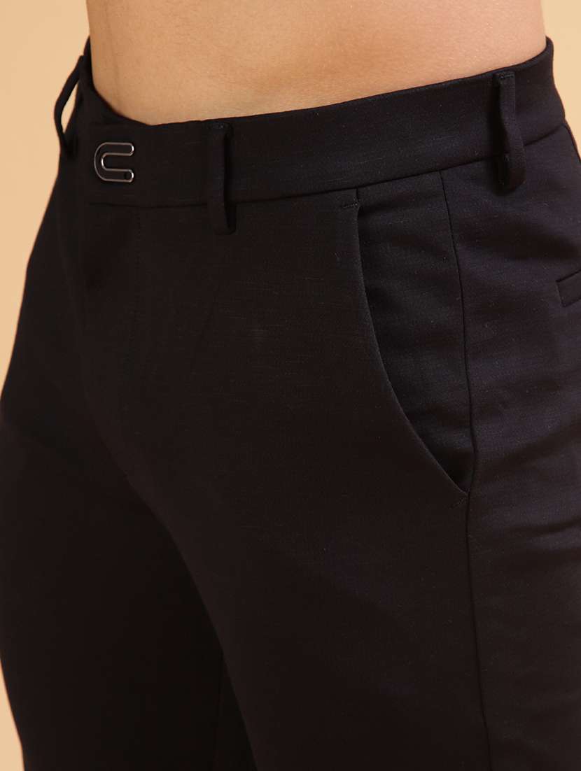 men solid mid rise casual chinos - 21947154 - Standard Image - 5