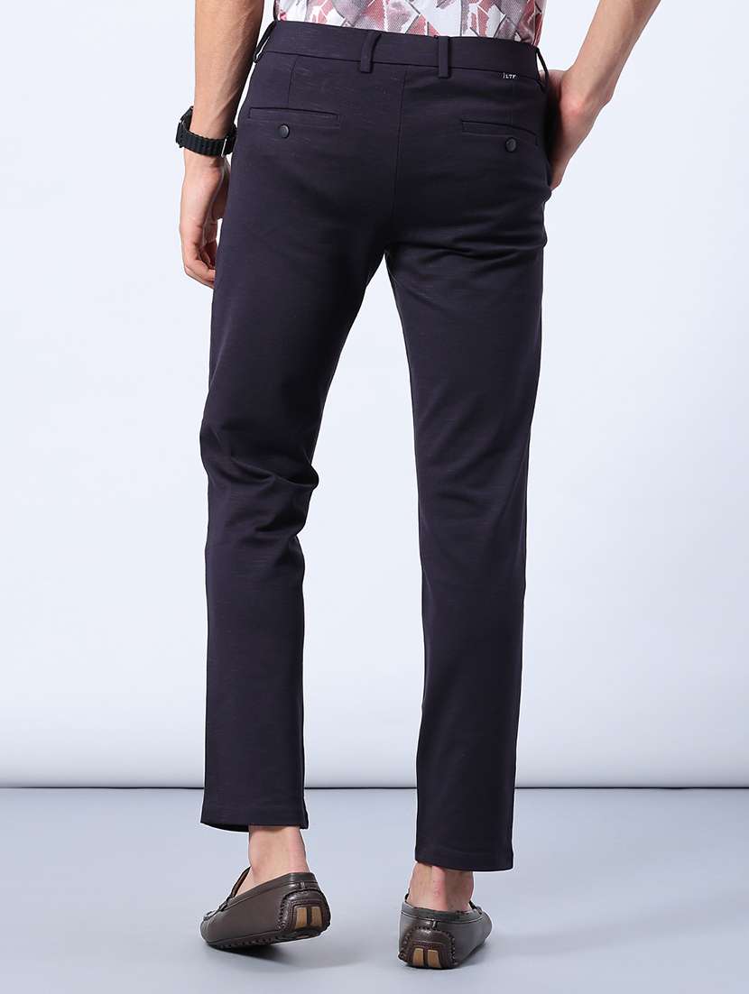 men solid mid rise casual chinos - 21947155 -  Standard Image - 3