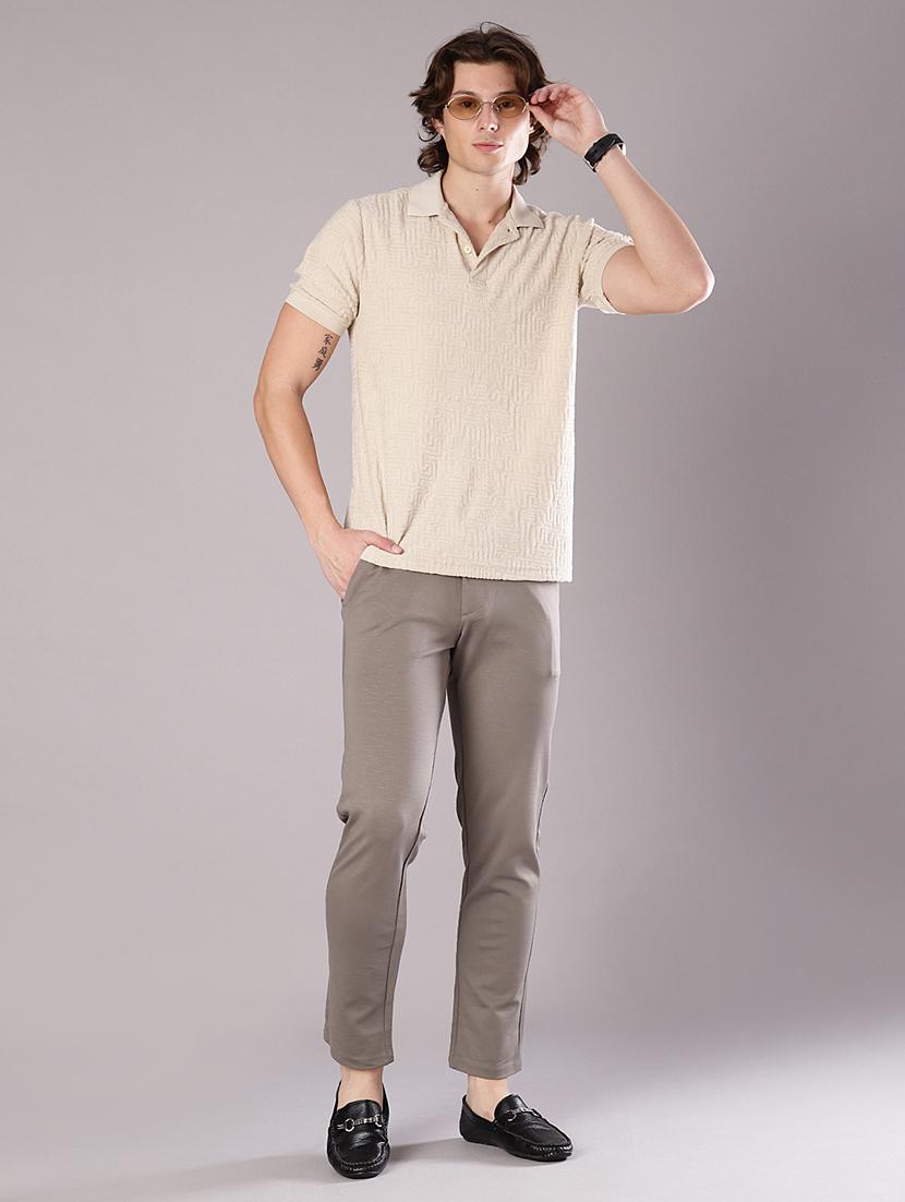 men solid mid rise regular fit chinos - 21947157 - Standard Image - 5