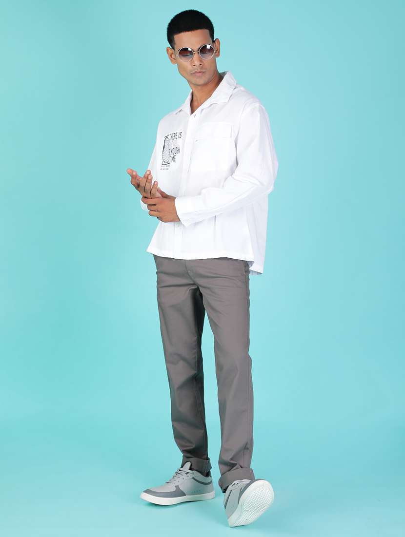 men solid collared long sleeve casual shirt - 21947183 -  Standard Image - 3