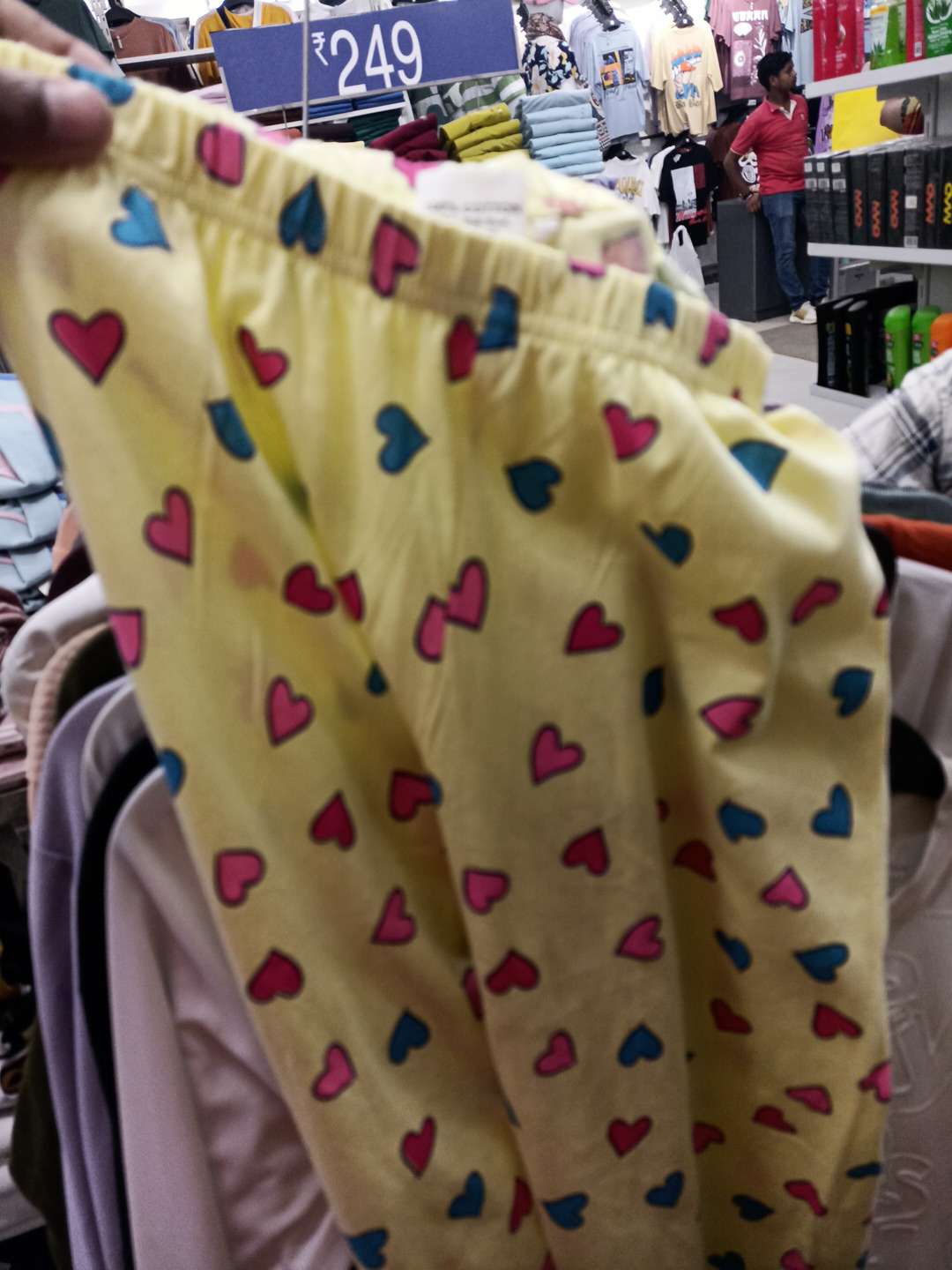light yellow cotton single jersey shorts and threefourth - 21947220 -  Zoom Image - 0