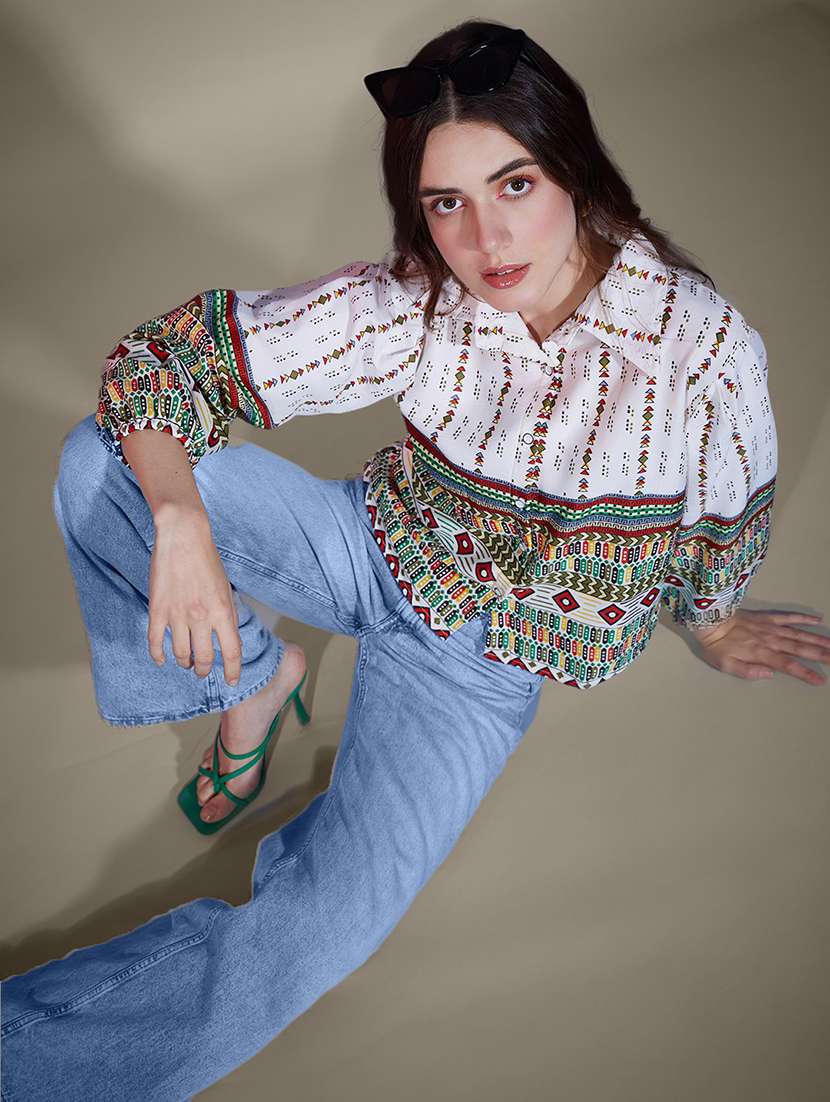women printed collared regular shirt - 21947484 - Standard Image - 3