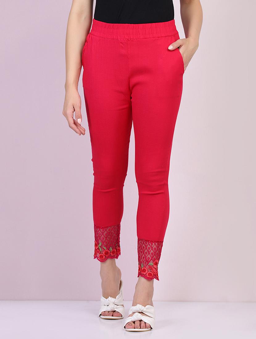 women solid mid rise ankle length tapered pant - 21947494 -  Zoom Image - 0