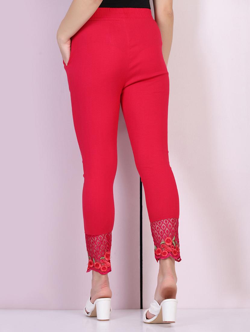women solid mid rise ankle length tapered pant - 21947494 - Standard Image - 3