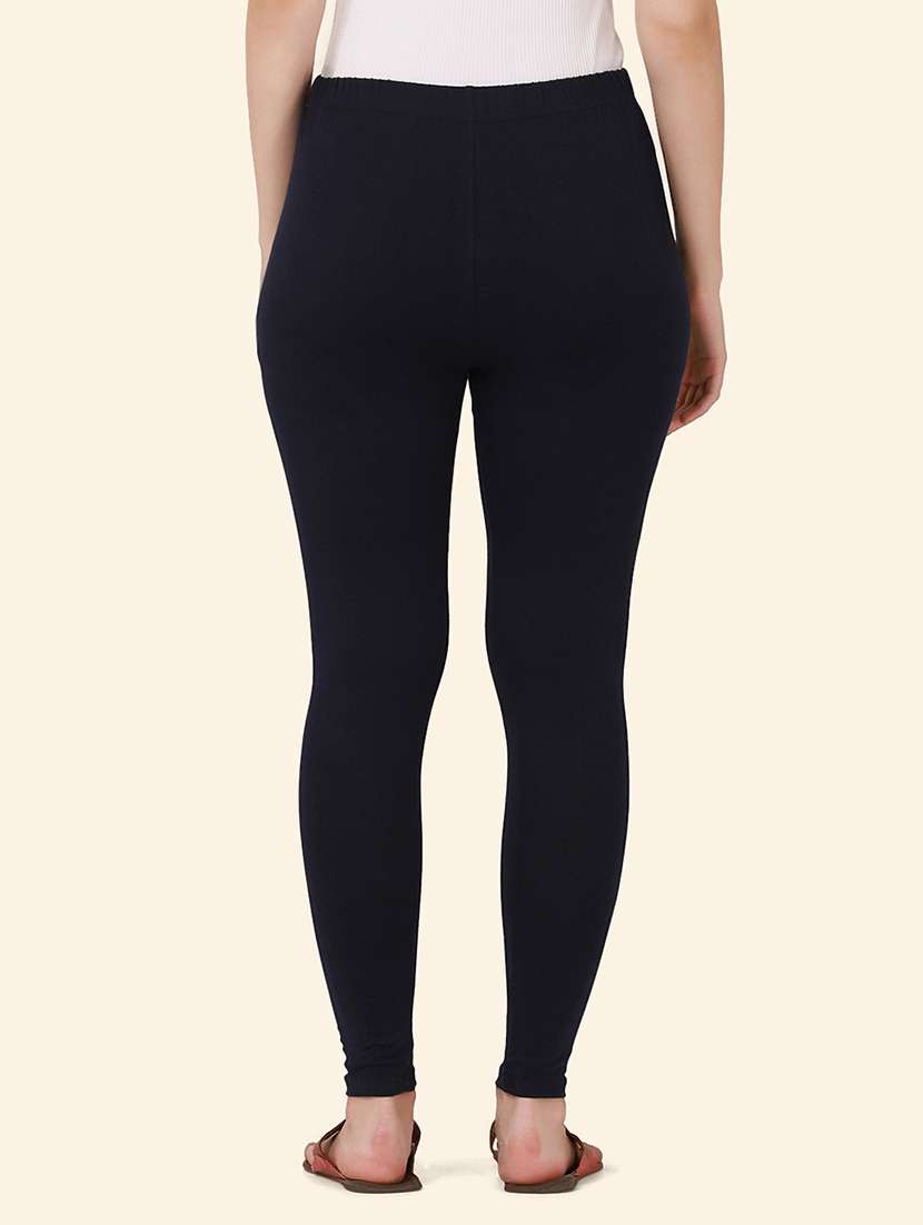 women solid mid rise ankle length legging - 21947503 - Standard Image - 3