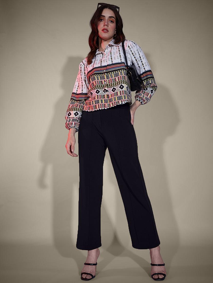 women printed collared puff sleeve regular shirt - 21947511 - Standard Image - 5
