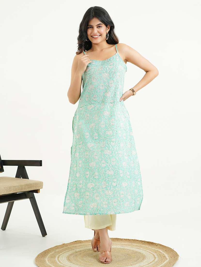 Women Floral Shoulder Strap A Line Tkurta