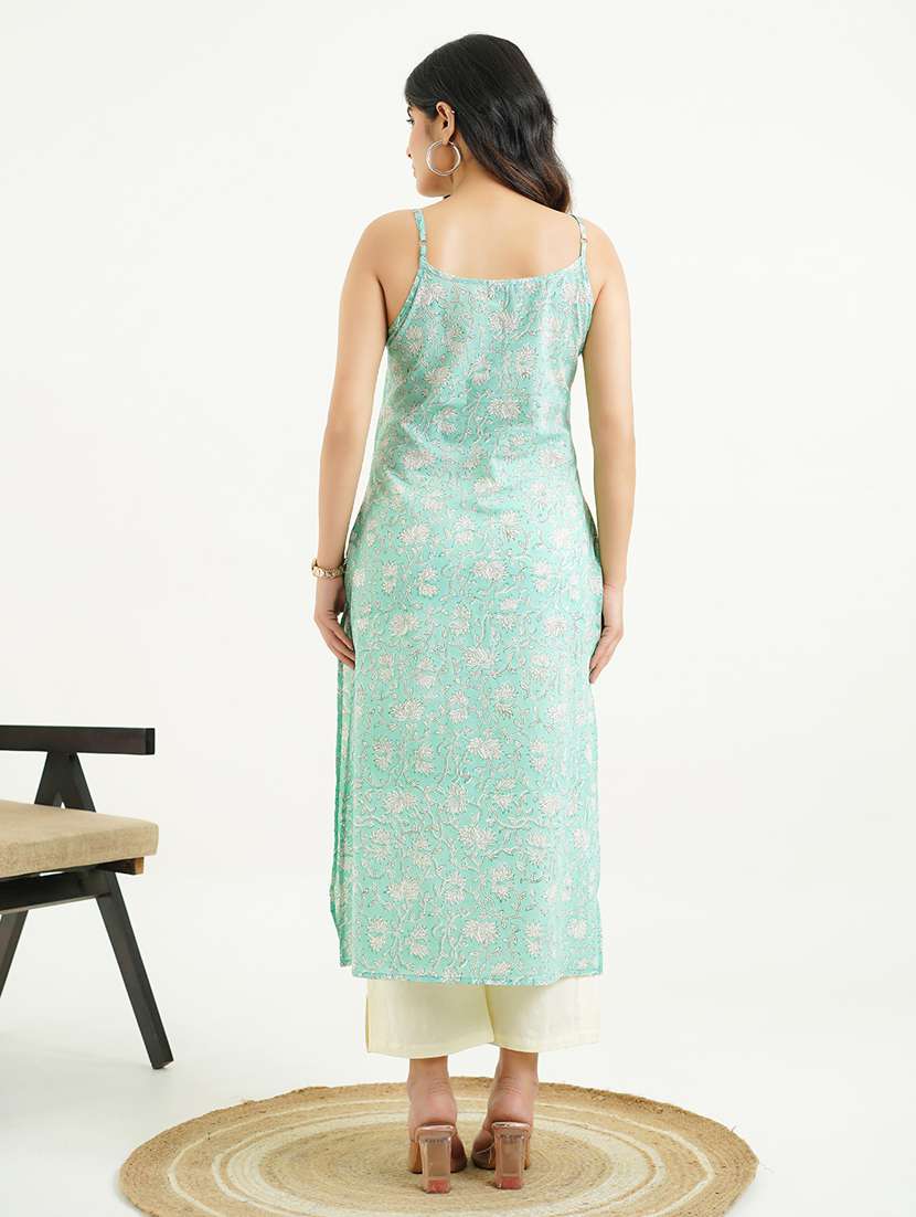 Women Floral Shoulder Strap A Line Tkurta