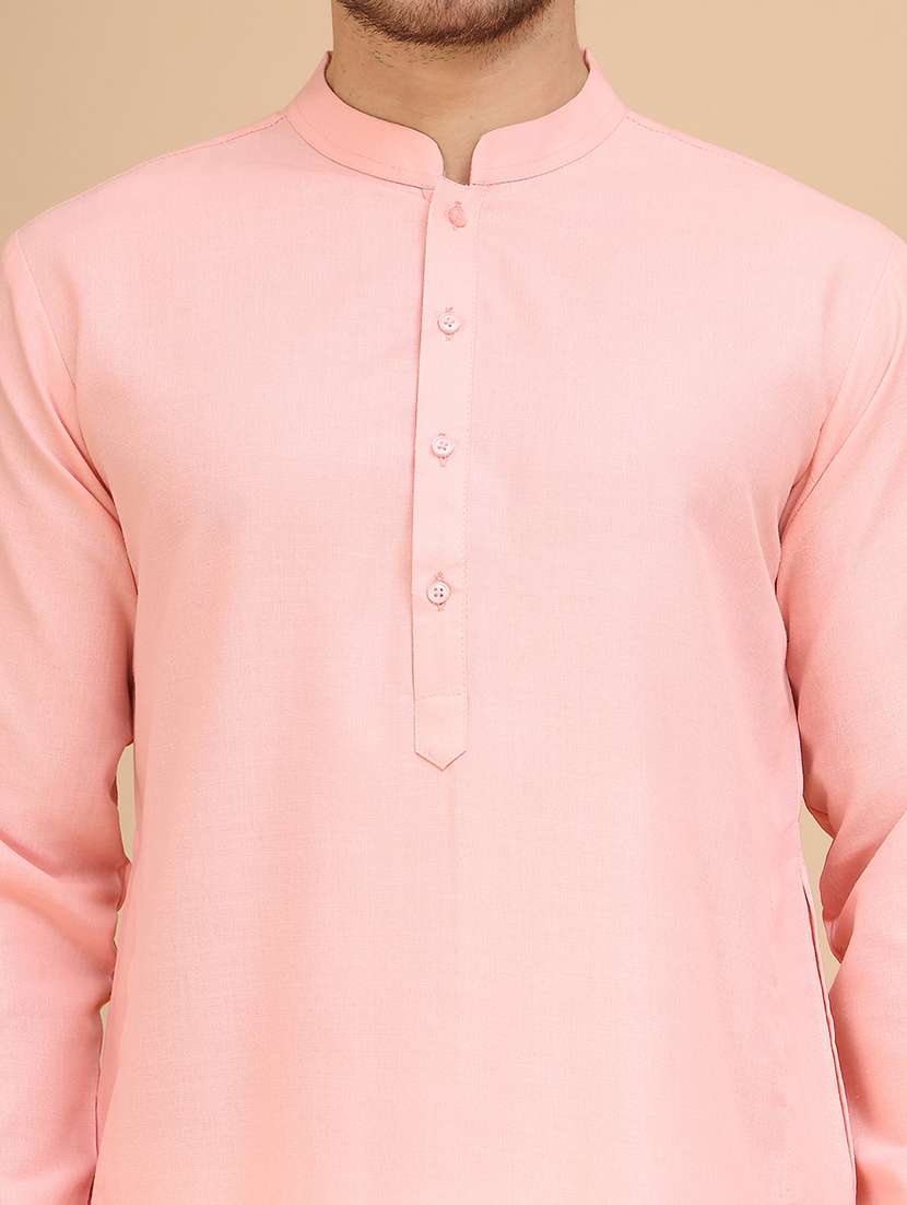 men solid mandarin neck long kurta - 21947581 -  Standard Image - 5