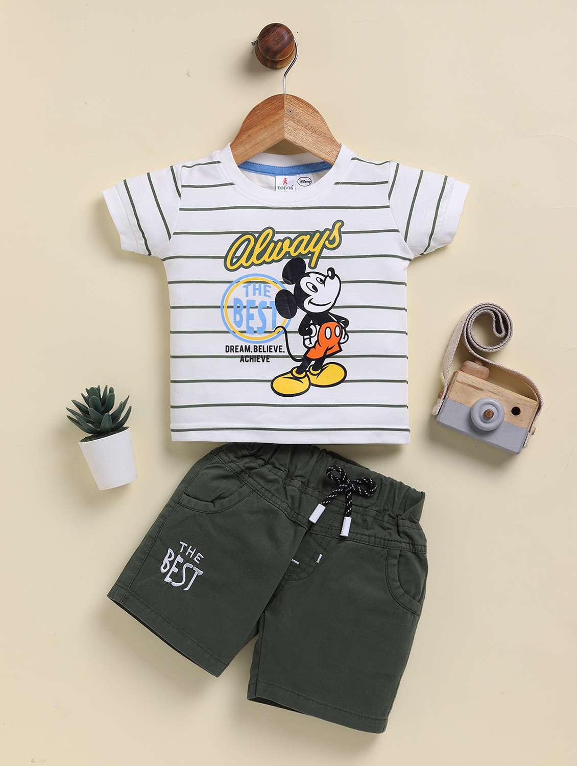 boys striped t-shirt and short set
