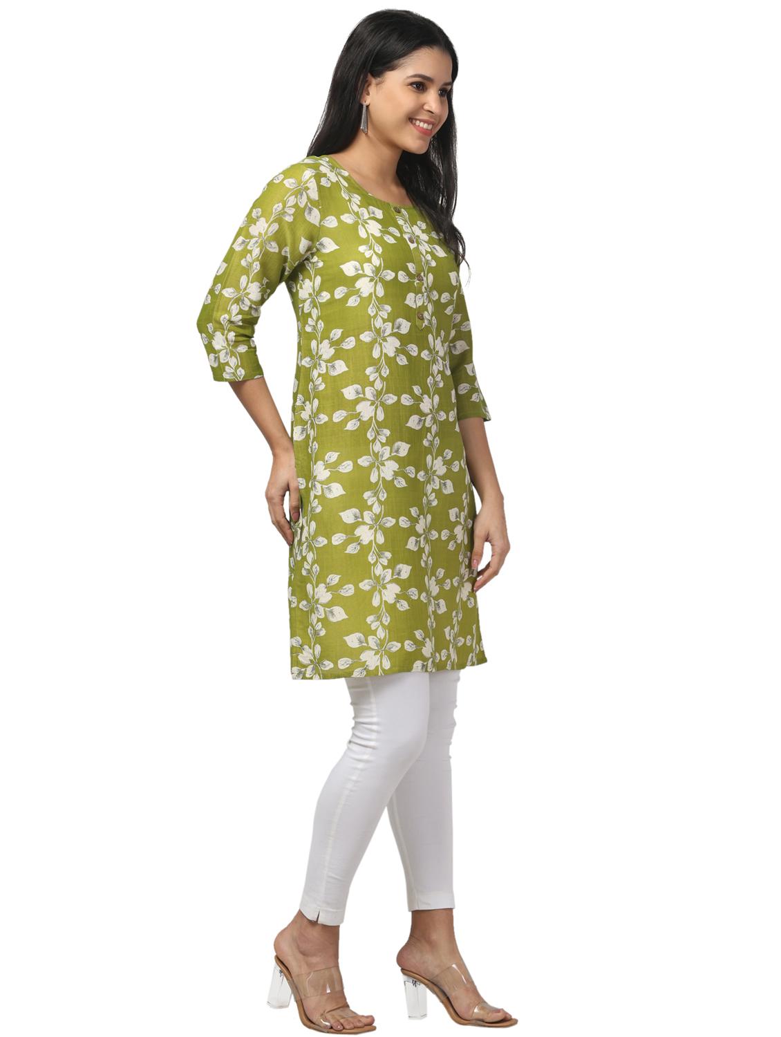 women three quarter sleeve straight kurta - 21947643 - Standard Image - 3