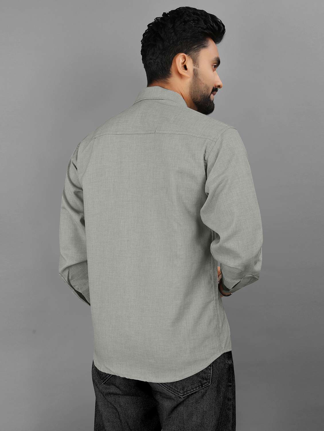 wmen embroidered long sleeve regular fit casual shirt - 21947659 -  Standard Image - 3