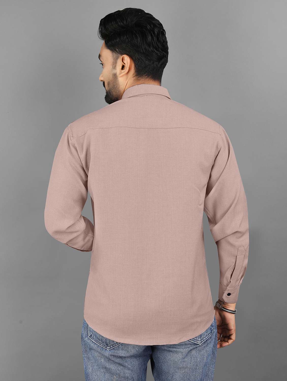 wmen embroidered long sleeve regular fit casual shirt - 21947660 -  Standard Image - 3