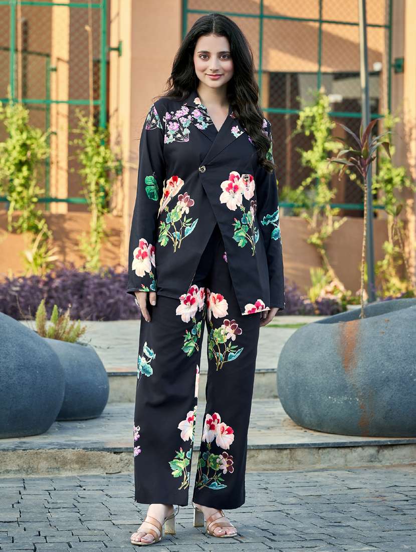 women floral print blazer and trouser co-ord set - 21947664 - Zoom Image - 0