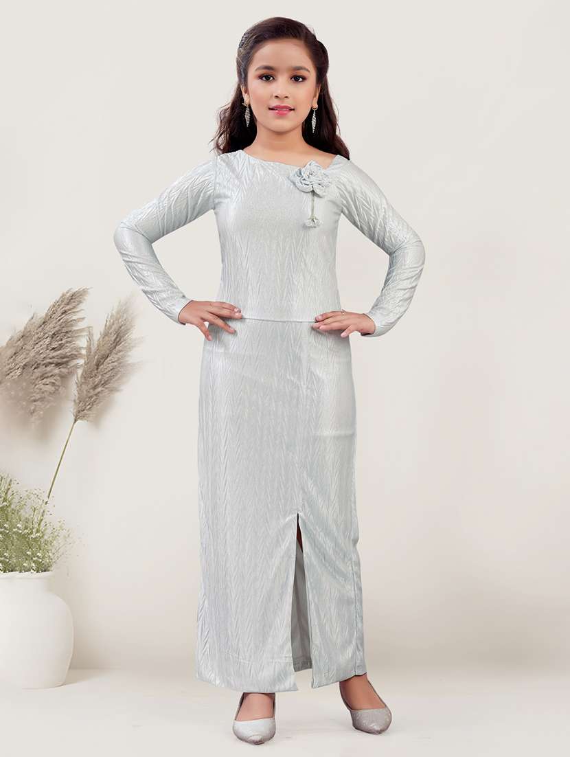 girls self designed long sleeve bodycon dress