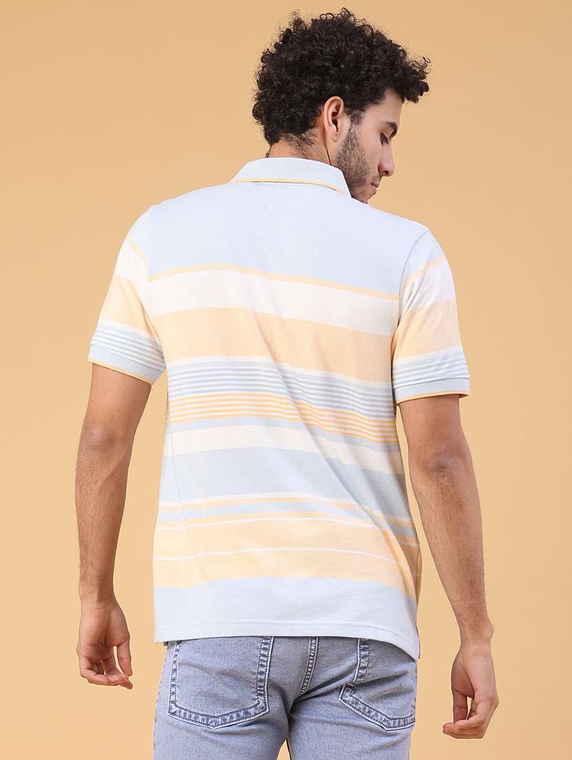 men striped short sleeve regular fit polo t-shirt - 21947690 -  Standard Image - 3