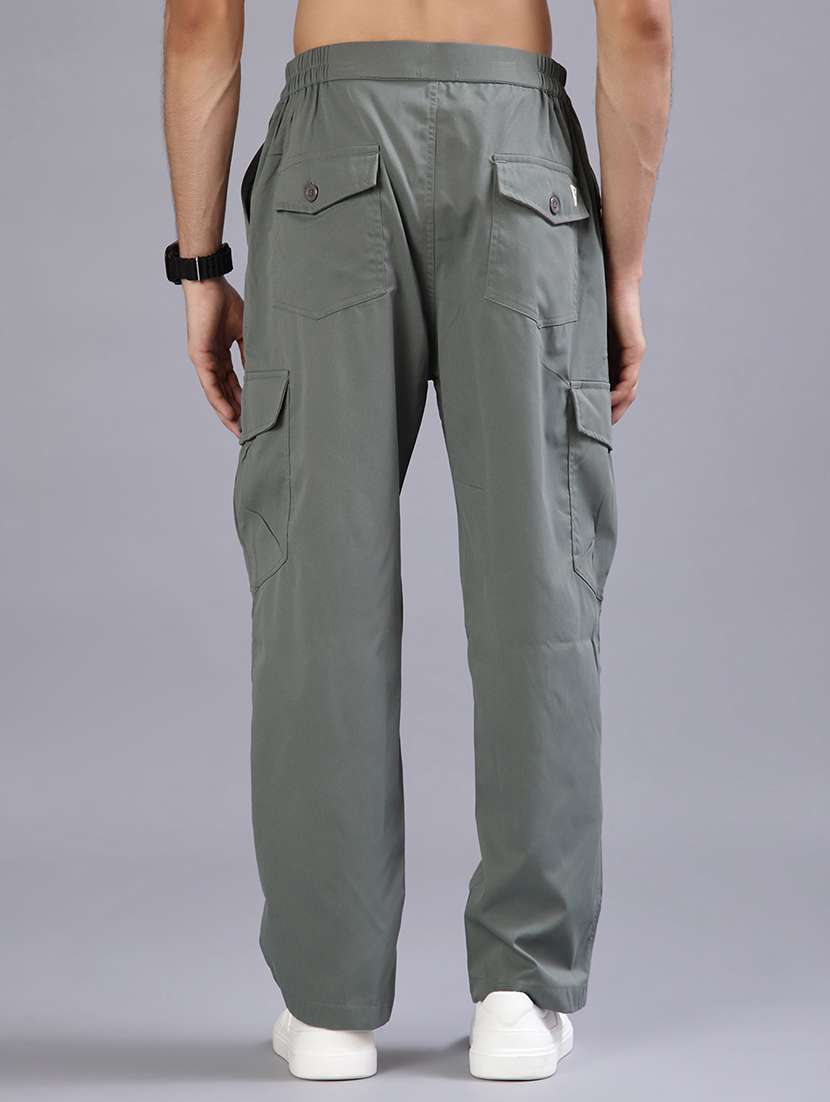 men solid mid rise cargo - 21947706 -  Standard Image - 3