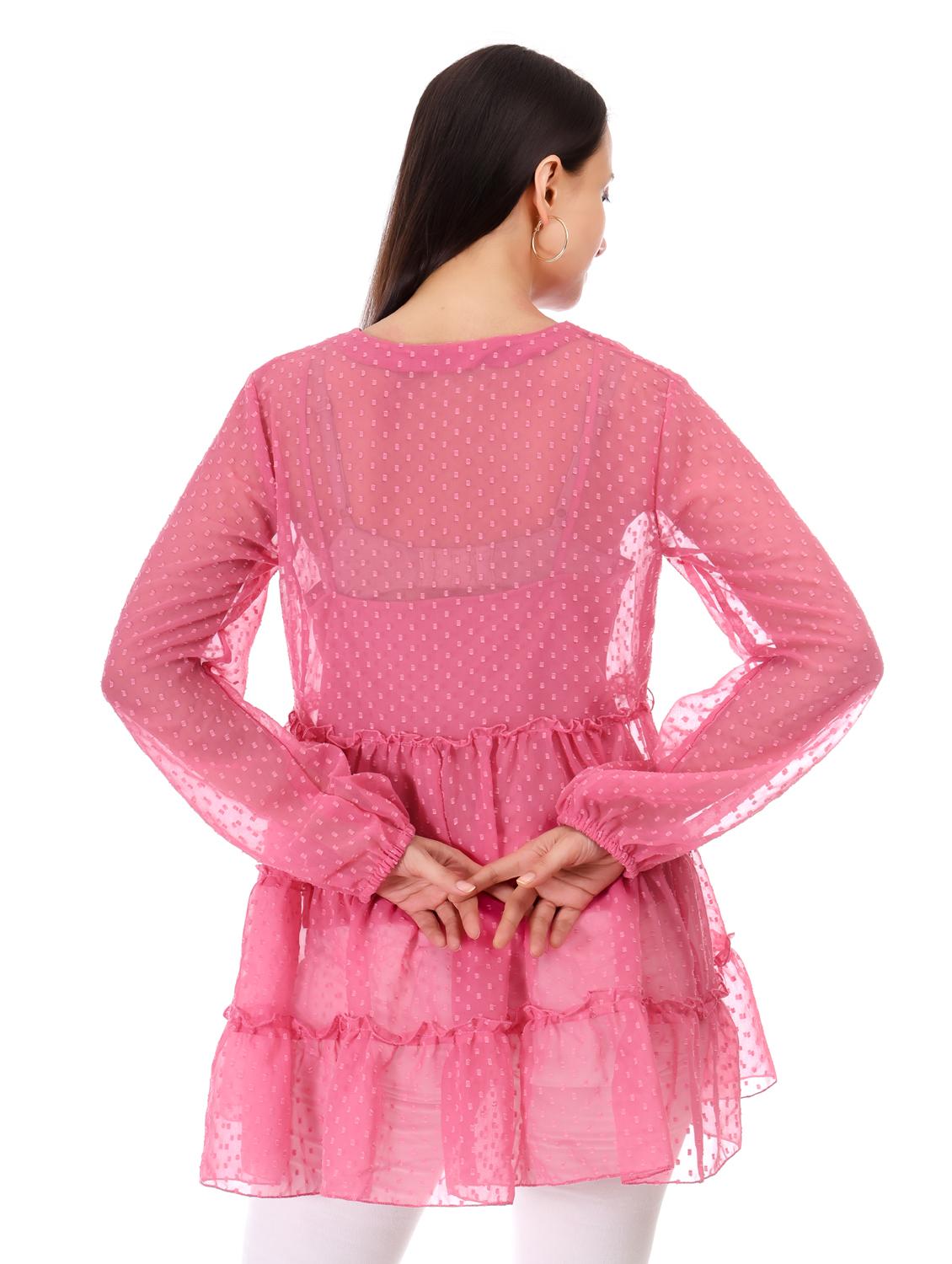 women self designed long sleeve tiered top - 21947839 - Standard Image - 3