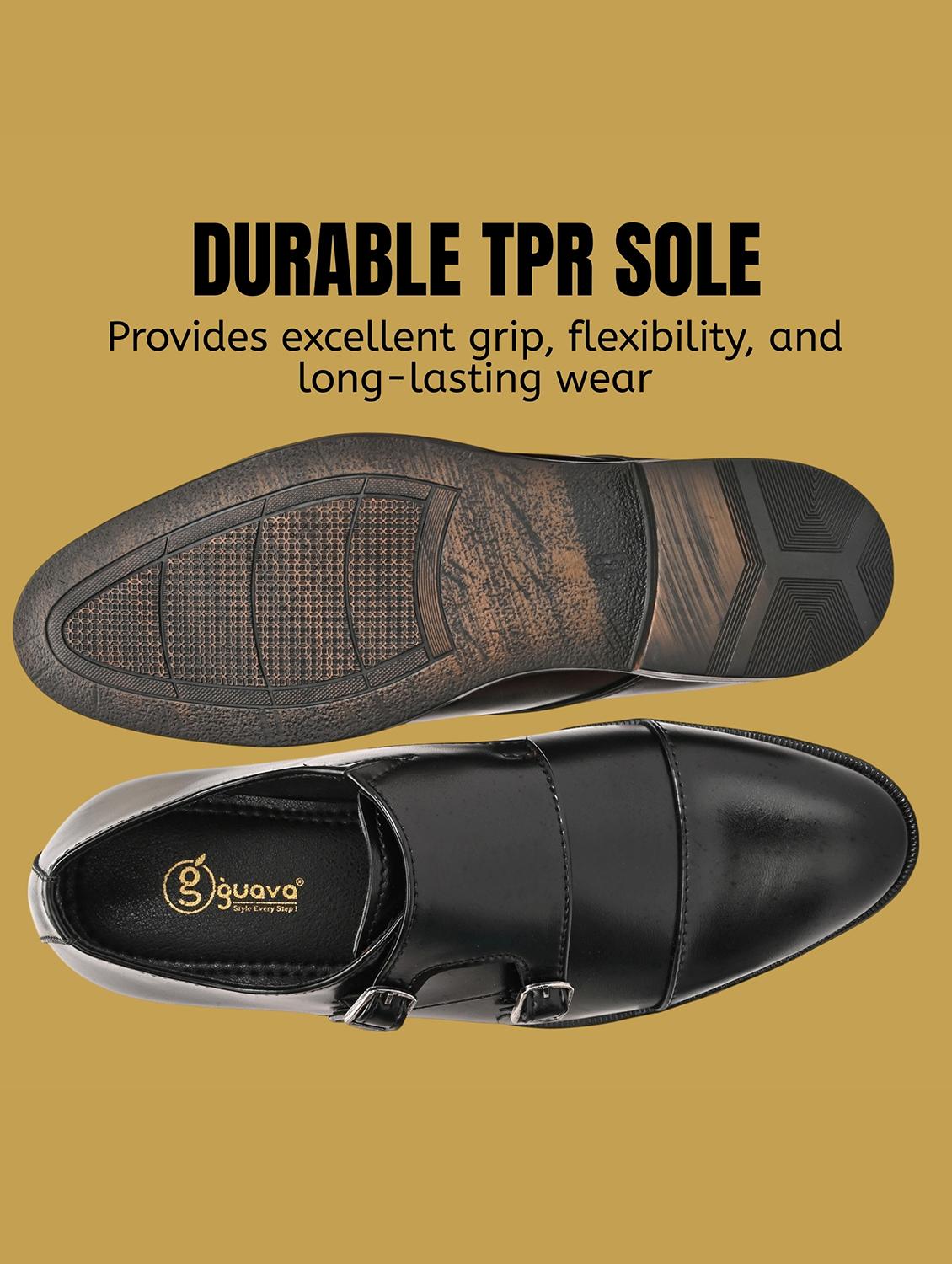 black faux leather monk straps - 21947847 - Standard Image - 5