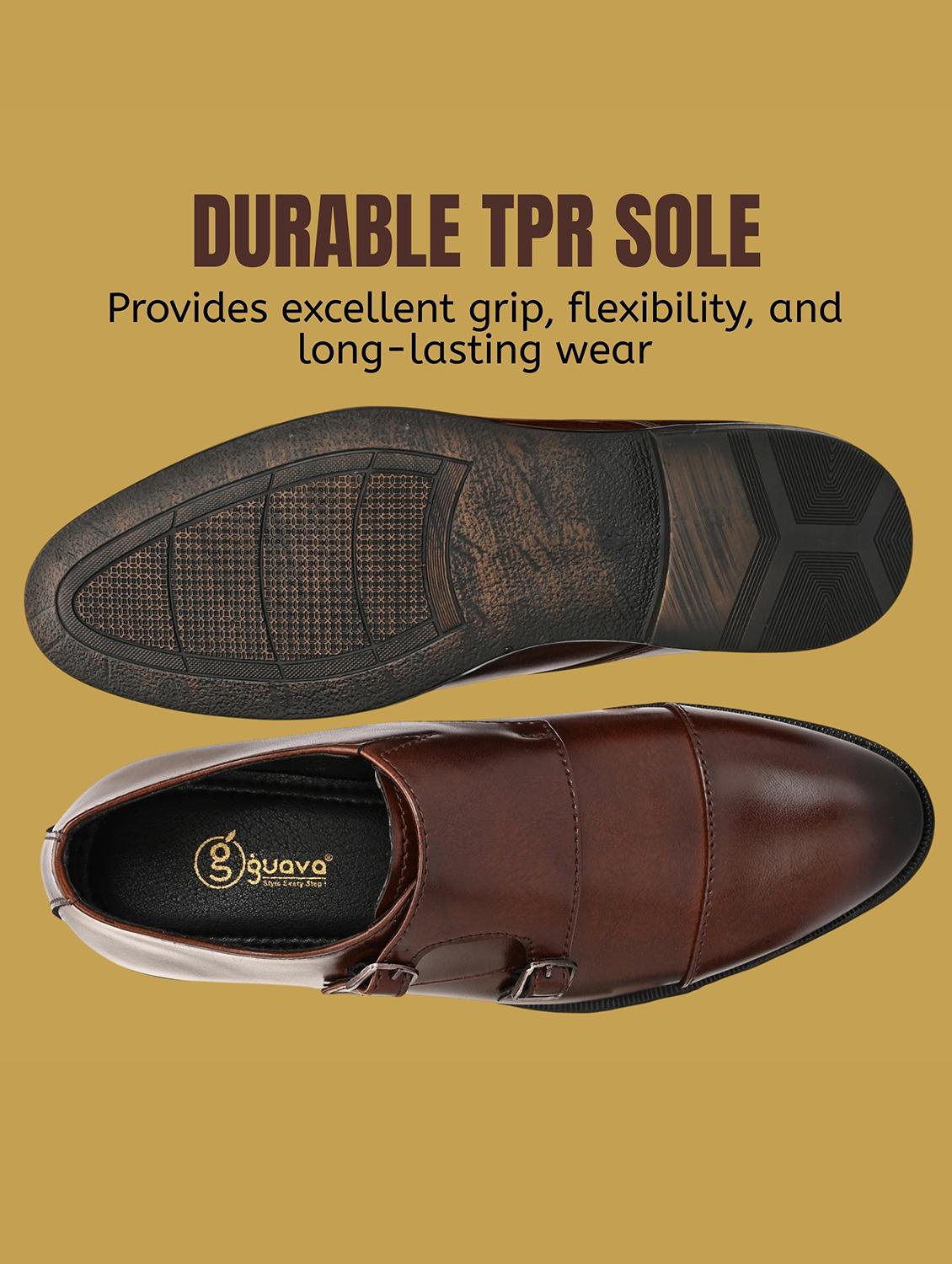 brown faux leather monk straps - 21947848 - Standard Image - 5