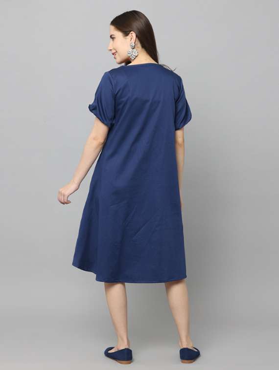 women embroidered short sleeve a-line ethnic dress - 21947868 -  Standard Image - 3