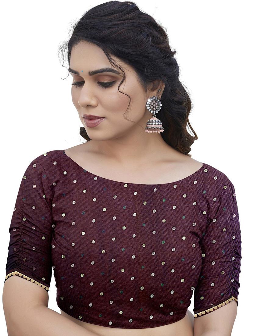 women brown chevron printed saree with blouse - 21947871 - Standard Image - 3
