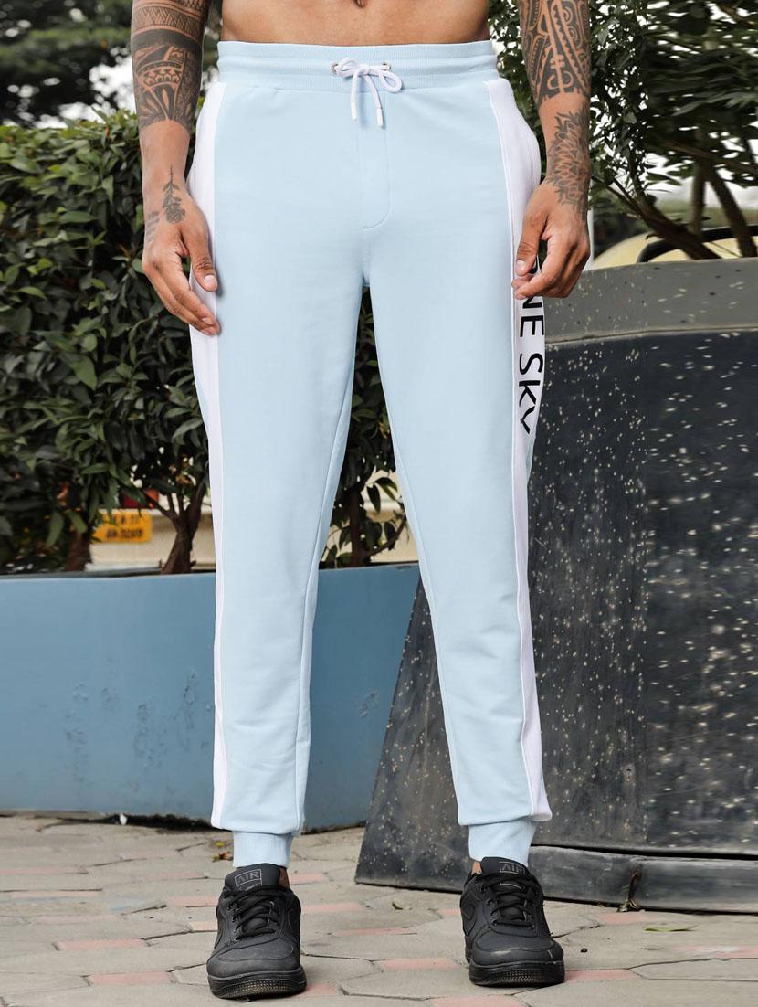 men light blue color block mid rise jogger - 21947878 - Zoom Image - 0