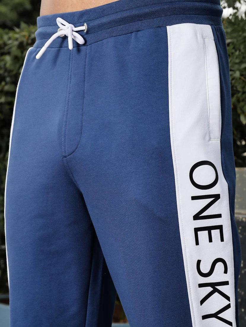 men blue color block mid rise jogger - 21947879 - Standard Image - 5