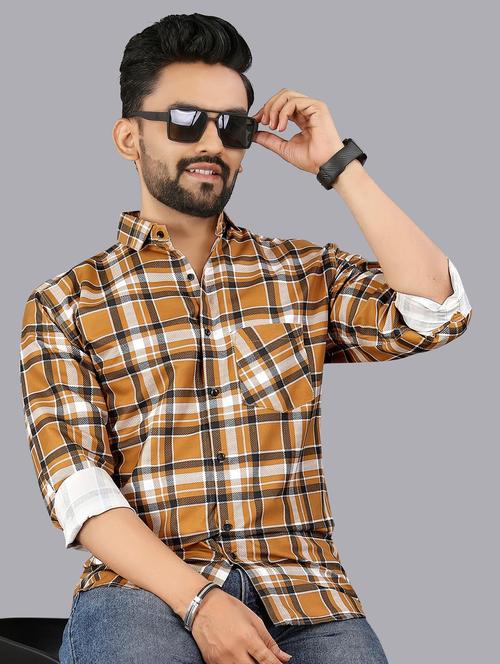 men checkered long sleeve regular fit casual shirt - 21947937 -  Standard Image - 0