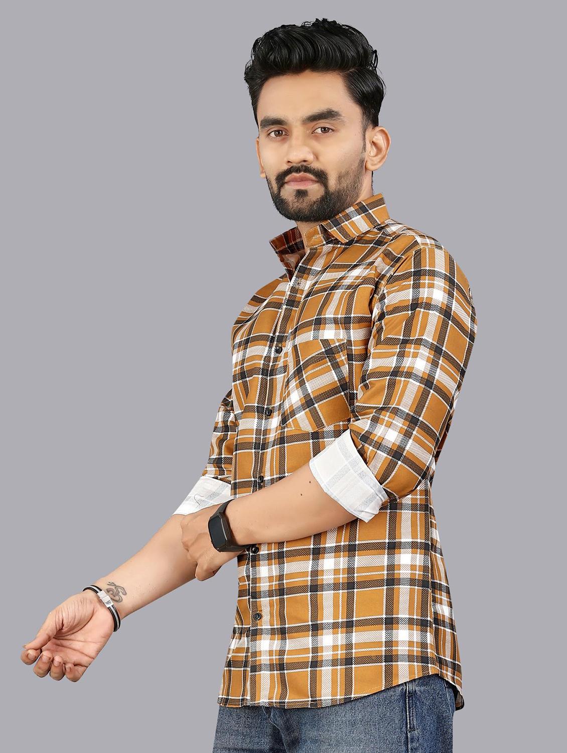 men checkered long sleeve regular fit casual shirt - 21947937 - Standard Image - 3