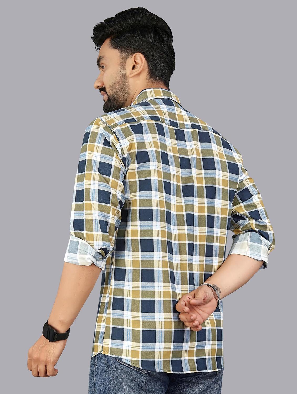 men checkered long sleeve regular fit casual shirt - 21947939 - Standard Image - 3