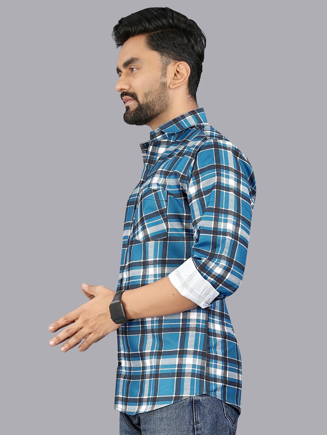 men checkered long sleeve regular fit casual shirt - 21947940 - Standard Image - 3