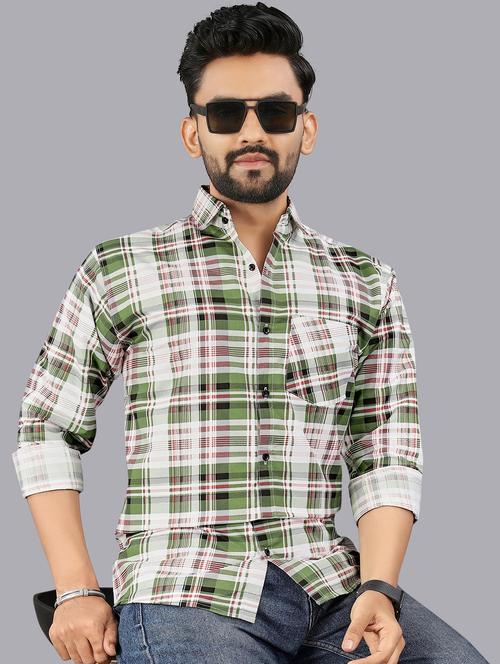 men checkered long sleeve regular fit casual shirt - 21947943 -  Standard Image - 0