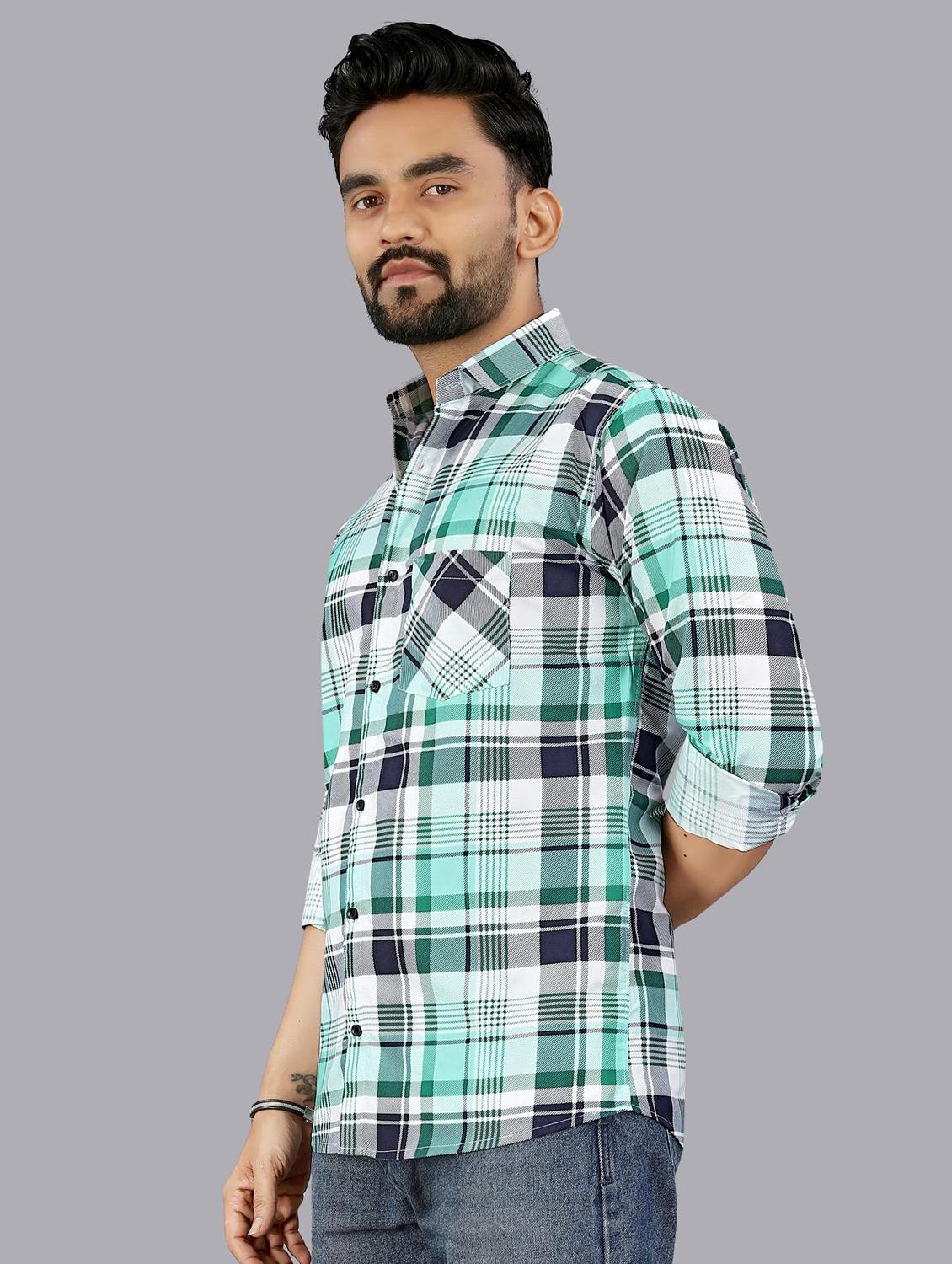 men checkered long sleeve regular fit casual shirt - 21947948 - Standard Image - 3