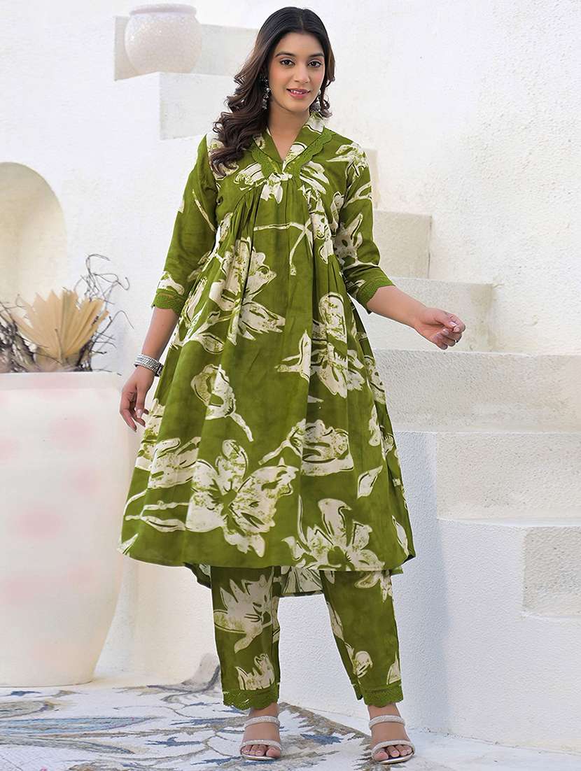 women three quarter sleeve kurta pant with dupatta set