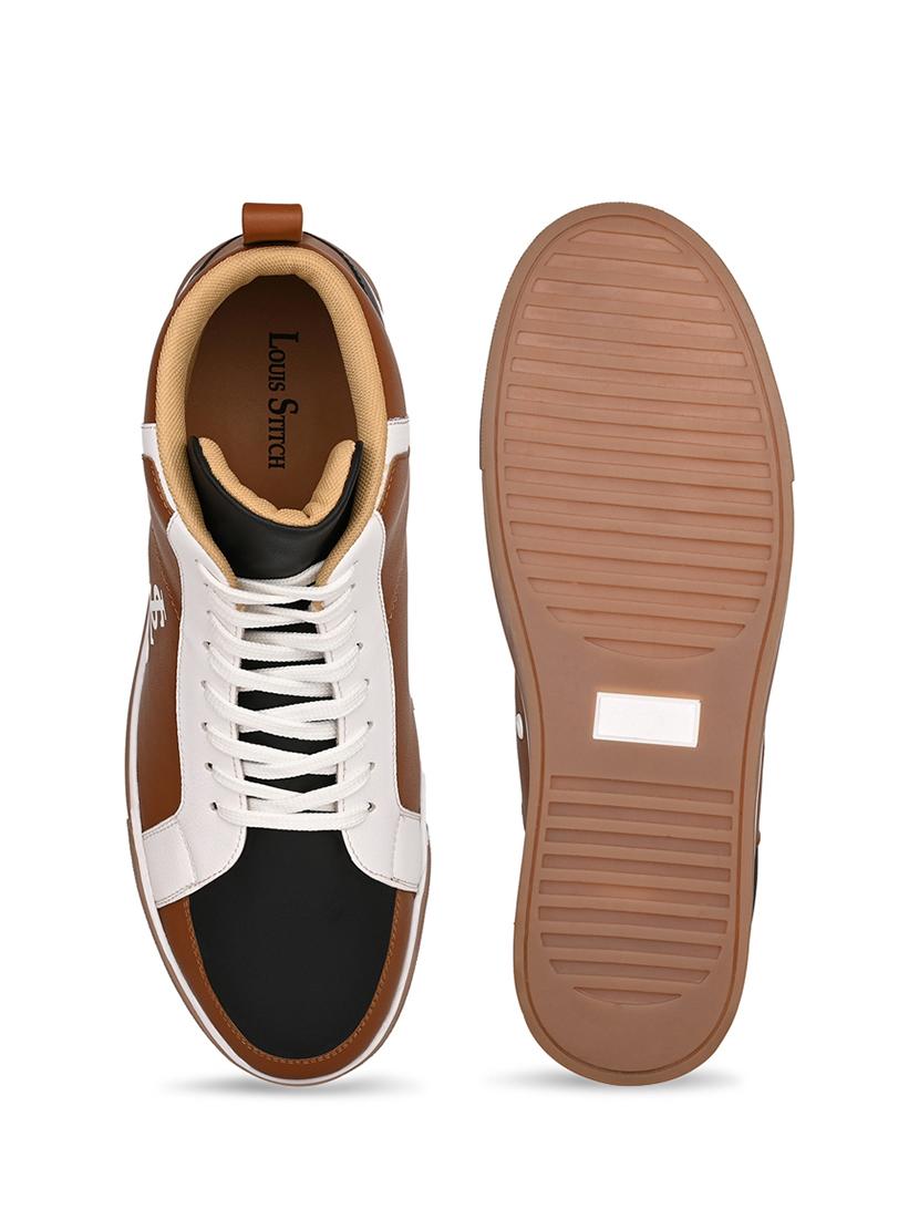 men color block lace up high ankle sneaker - 21947981 - Standard Image - 3