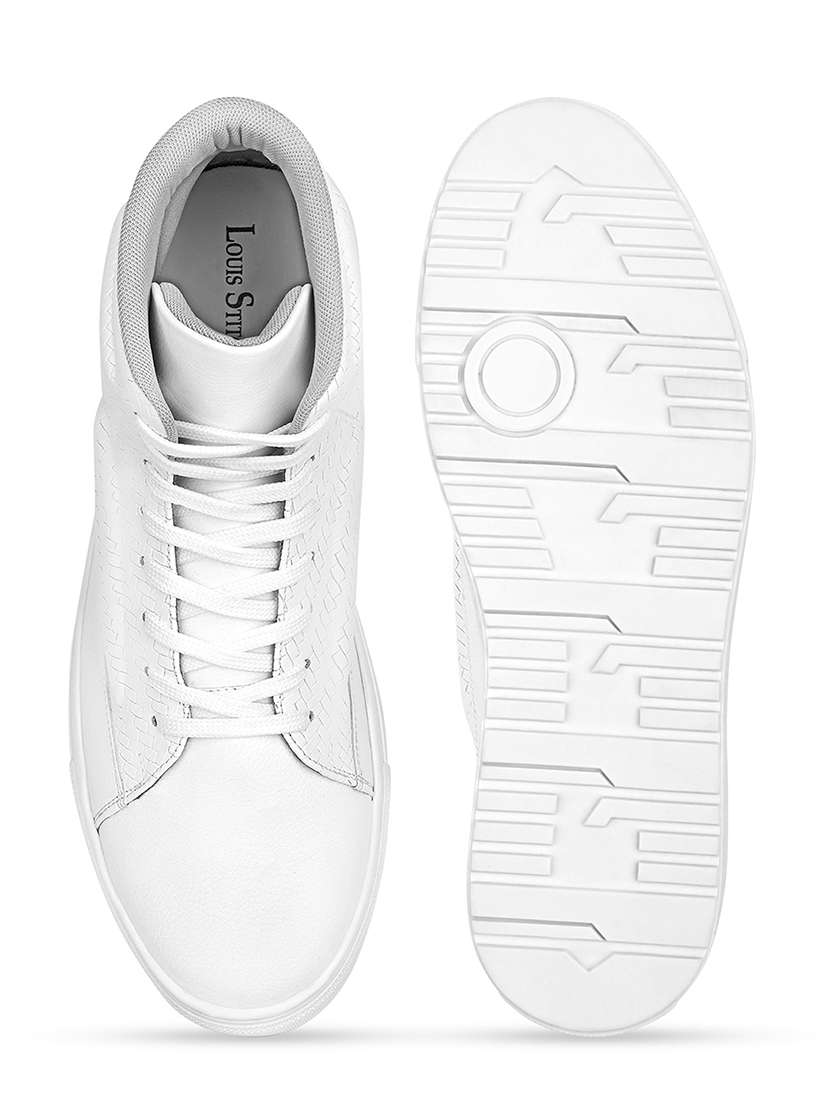 men white lace up high ankle sneaker - 21947982 - Standard Image - 3