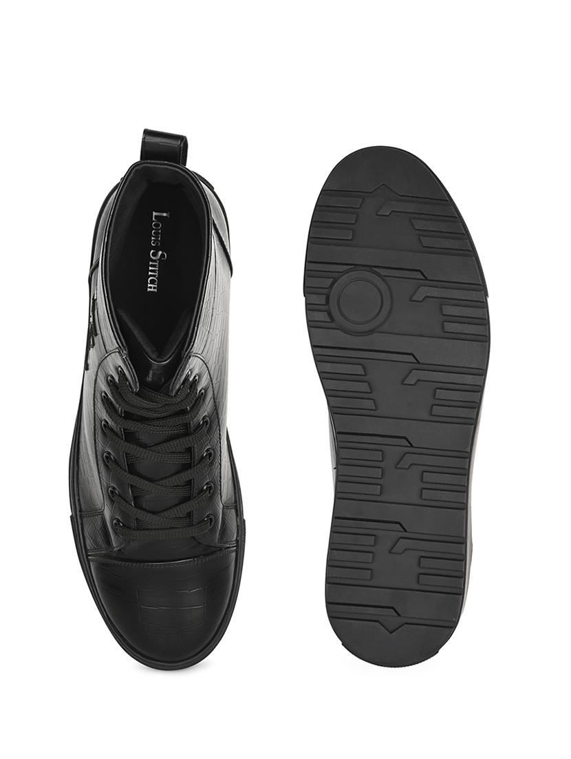 men textured lace up high ankle sneaker - 21947986 - Standard Image - 3
