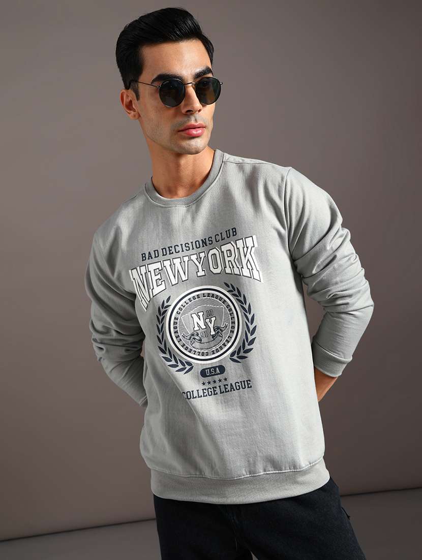 men printed long sleeve sweatshirt