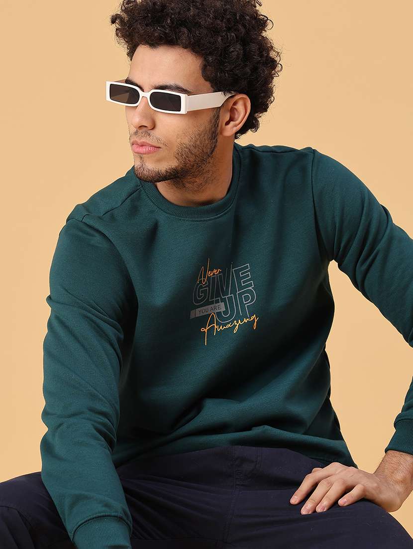 men printed long sleeve sweatshirt