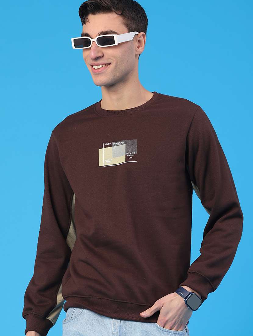 men printed long sleeve sweatshirt
