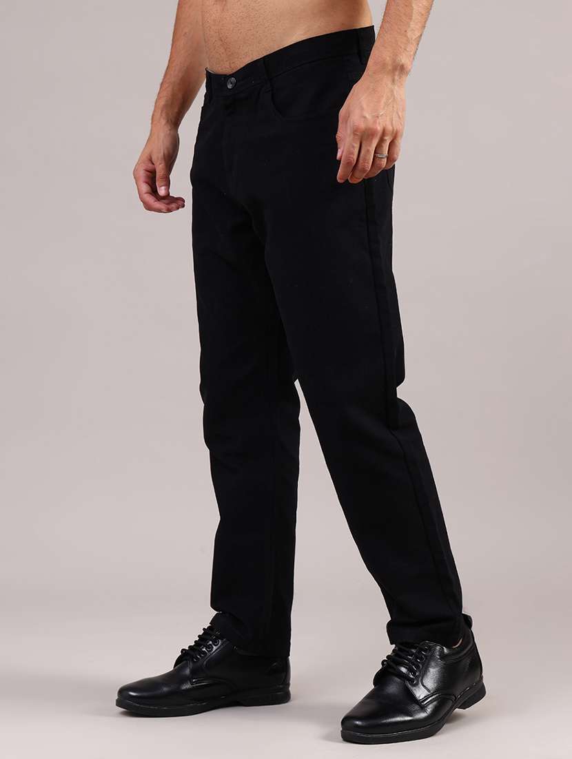 men solid mid rise straight fit chinos  - 21948050 -  Standard Image - 3