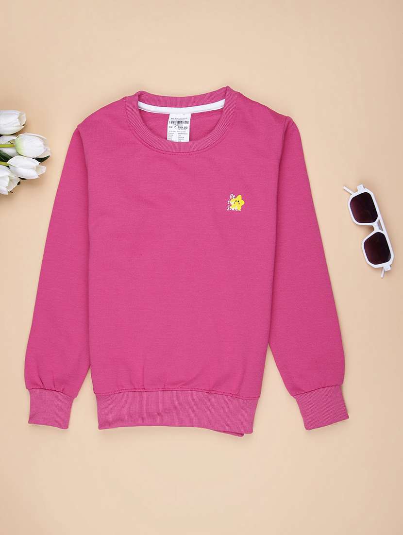 girls solid long sleeve sweatshirt