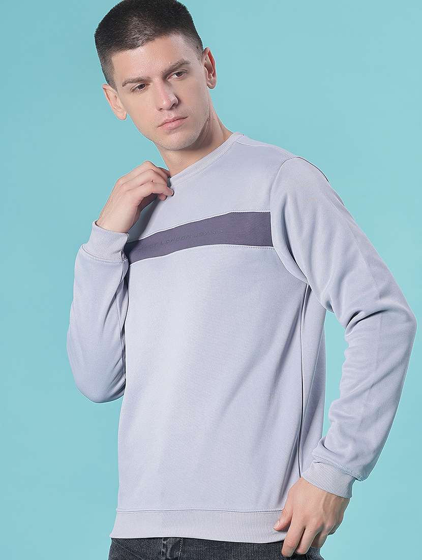 men chest print long sleeve sweatshirt