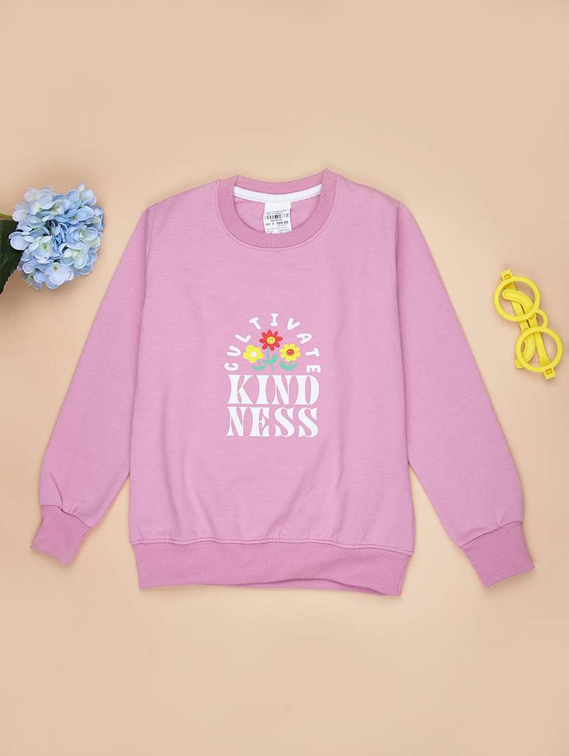 girls printed long sleeve sweatshirt