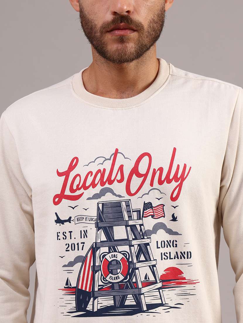 Men Printed Long Sleeve Regular Fit Sweatshirt - 21948123 -  Standard Image - 5